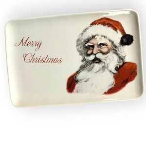Merry Christmas Santa‎ Claus Tray Dish Decorative Plate Sherri Baldwin Holiday